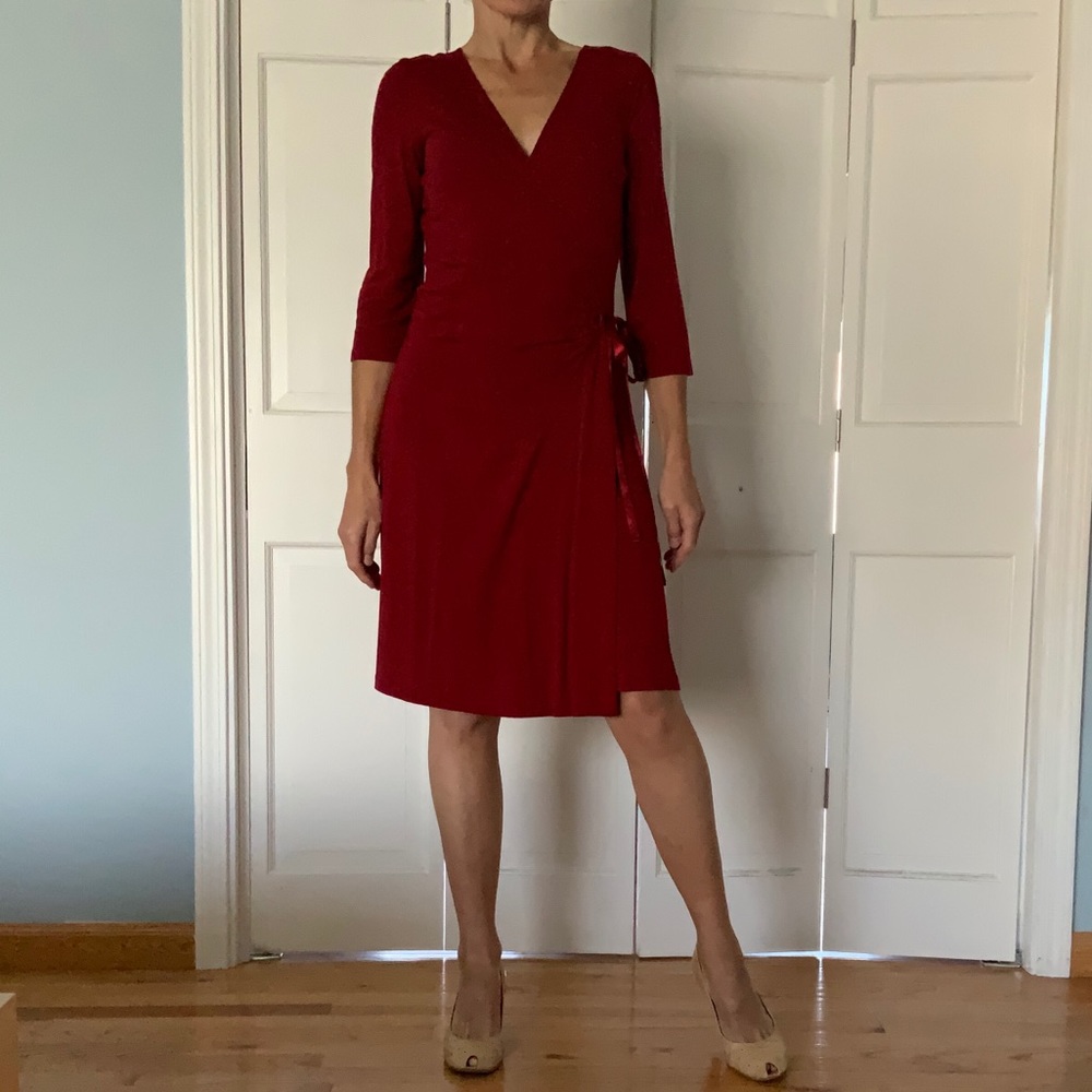 Express red wrap dress